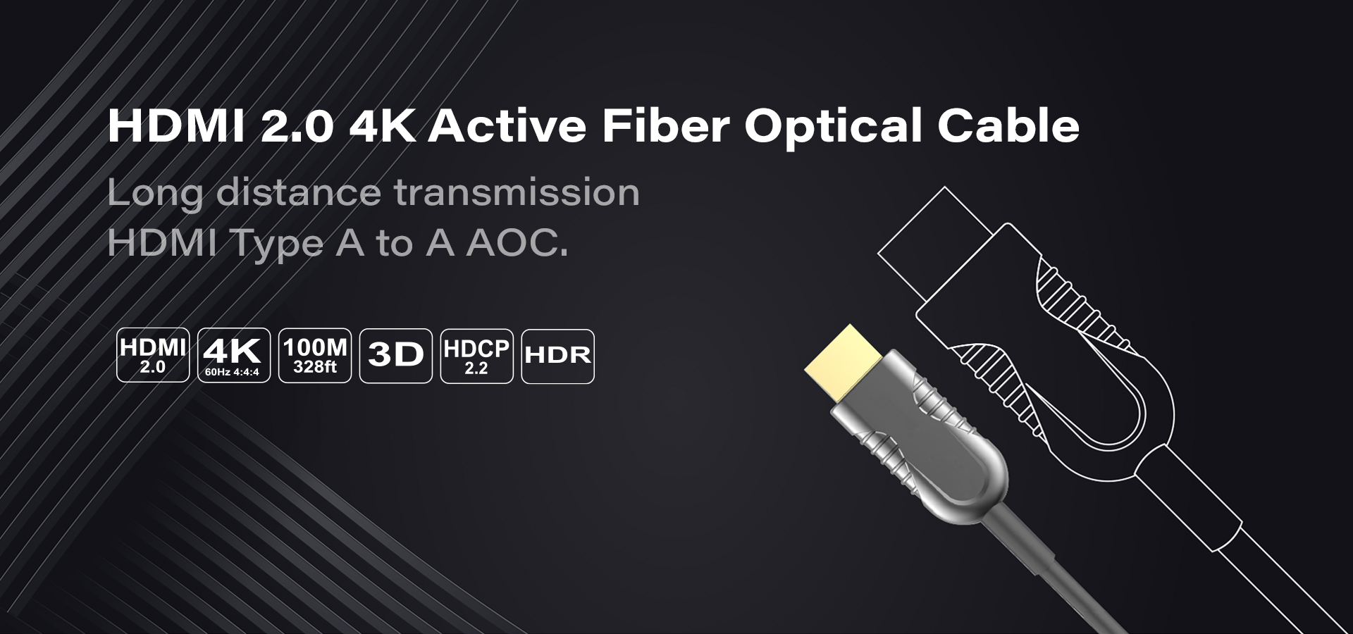 格安SALEスタート】 HDMI High-Speed 2.0 並行輸入品 Hz, 60 @ HDR 2K X 4K - (AOC) Cable  Optical Active Fiber その他AV周辺機器 - www.aquariumboka.ucg.ac.me