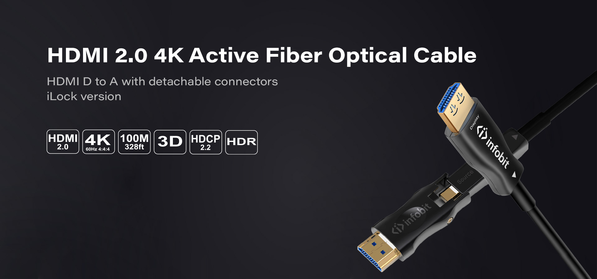 DA: HDMI D to A detachable connectors with iLock version