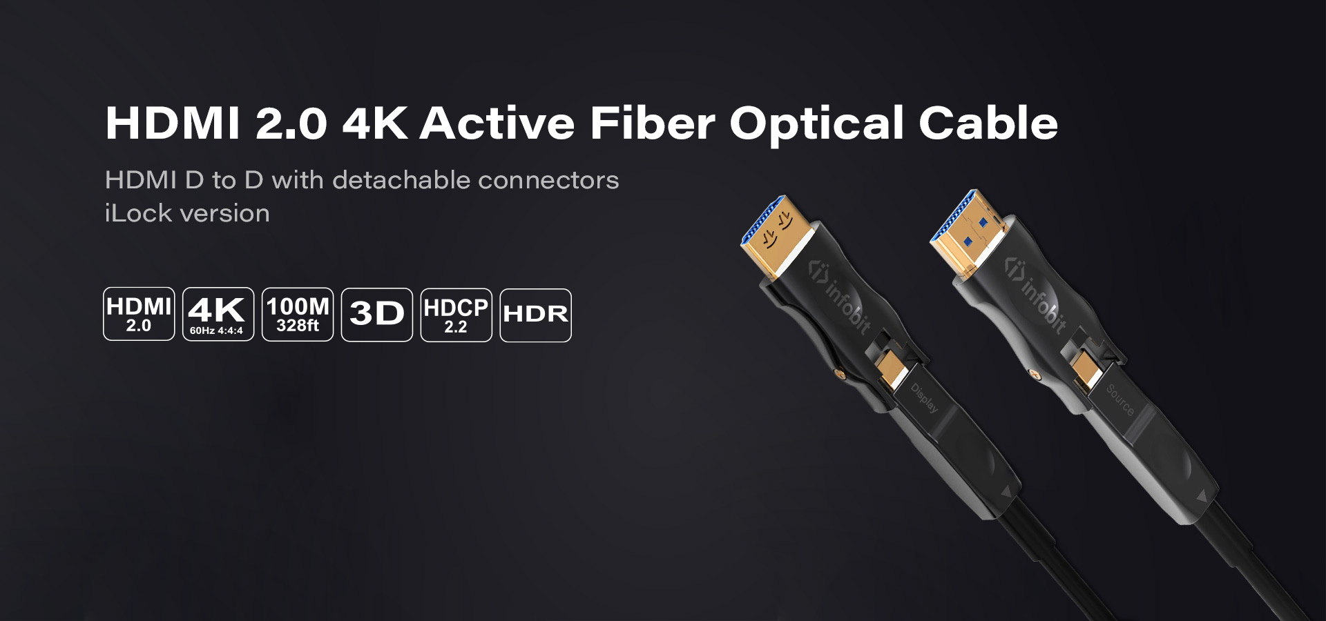 DD: HDMI D to D detachable connectors with iLock