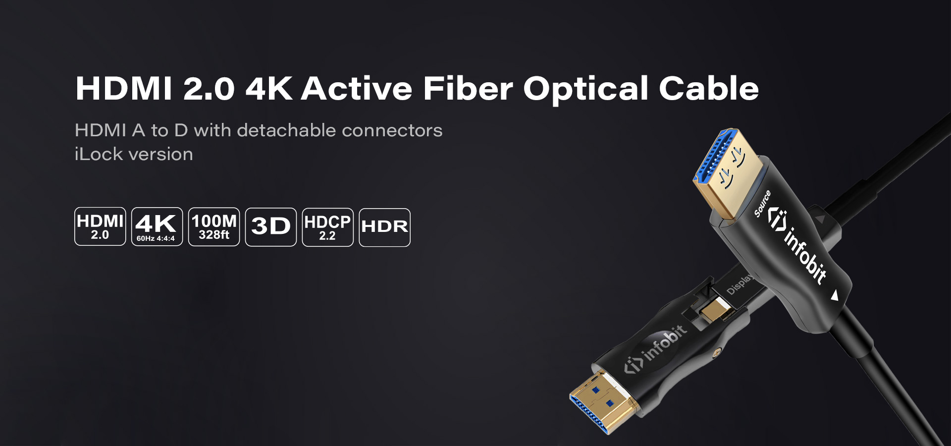 AD: HDMI A to D detachable connectors with iLock