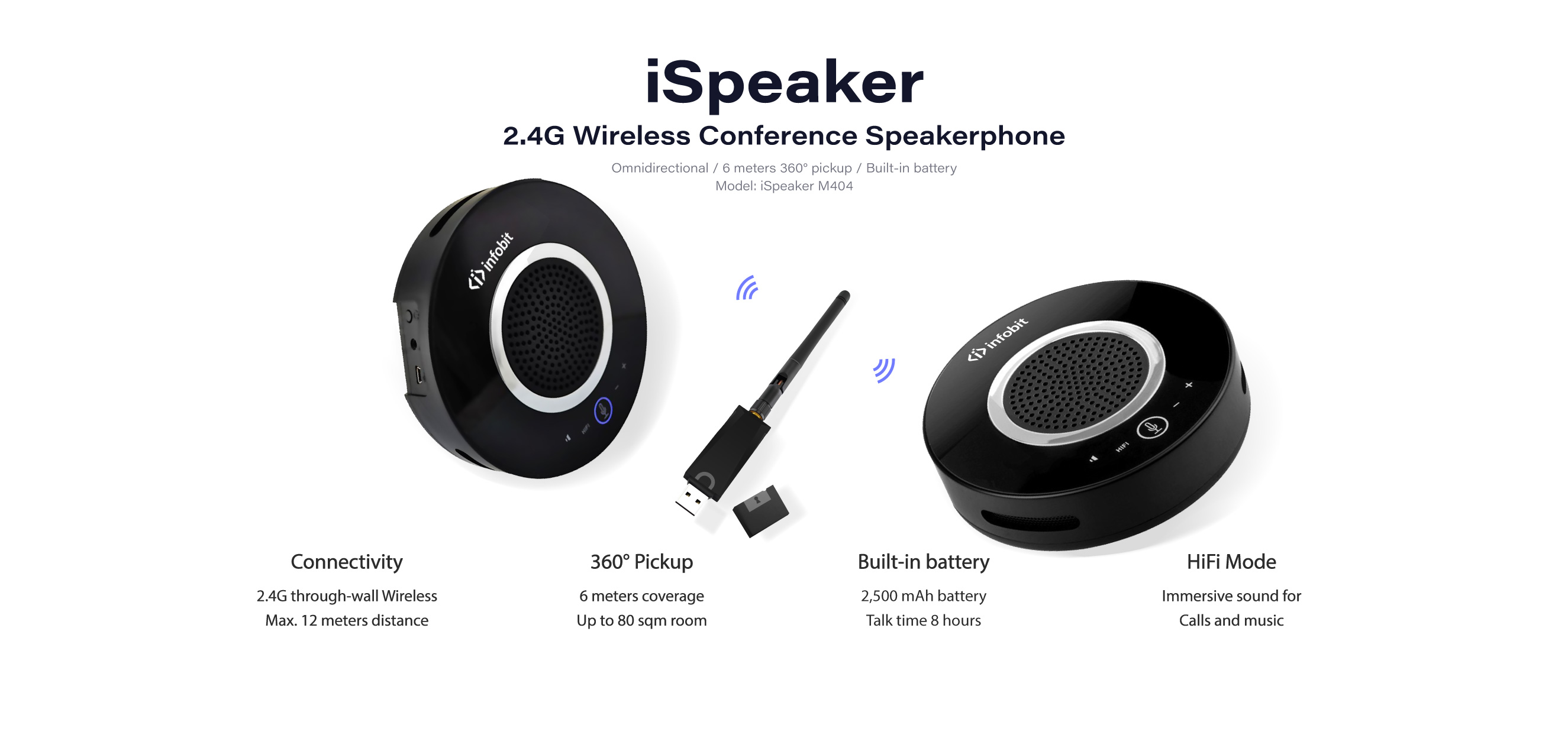 iSpeaker M404 cascaded speakerphones 2.4G
