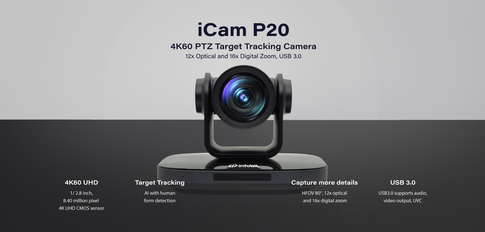 INFOBIT iCam P20 4K UHD tracking camera