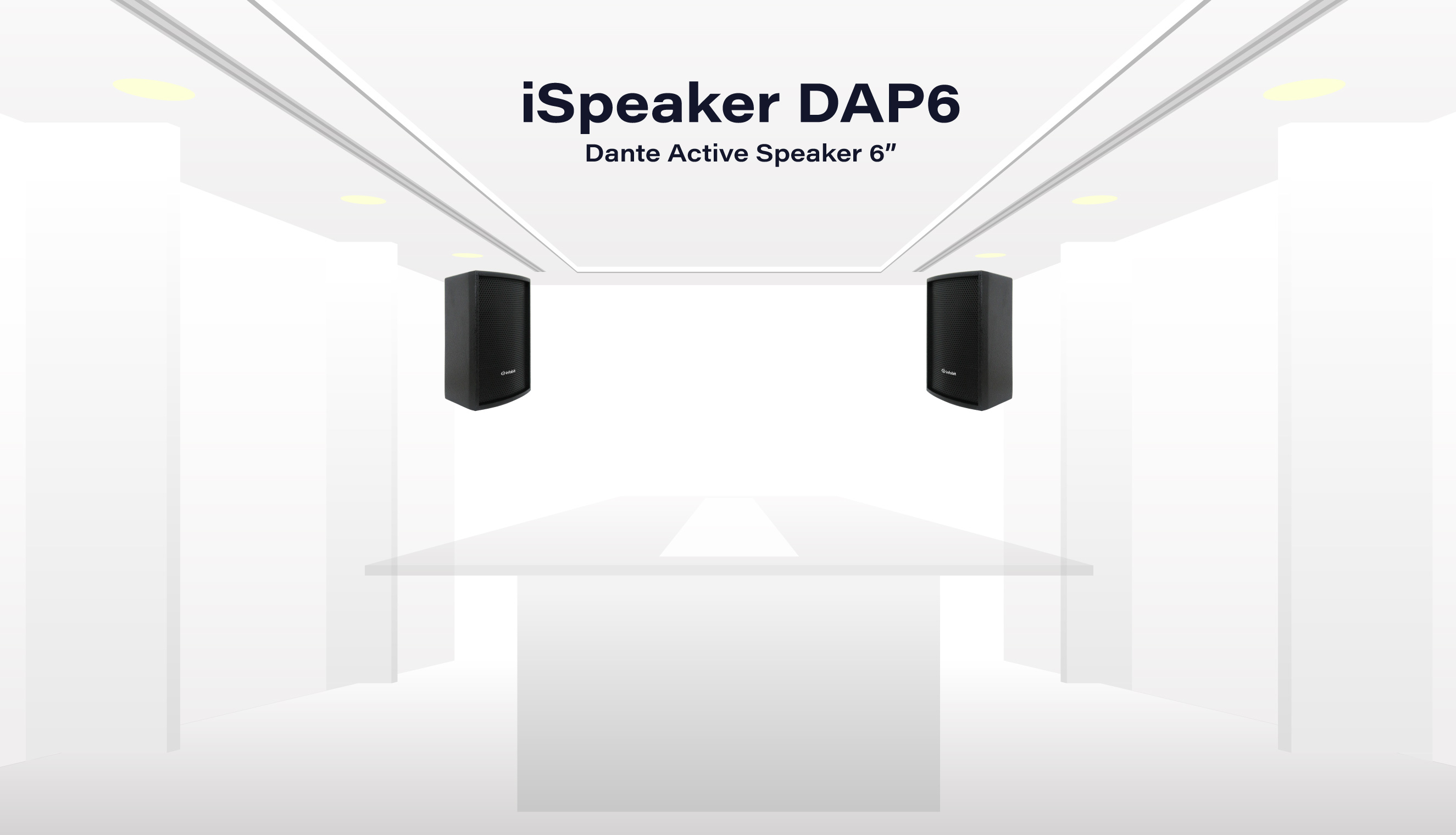 Enceinte active 60 Watts Dante Infobit iSpeaker DAP6 Couleur Blanc